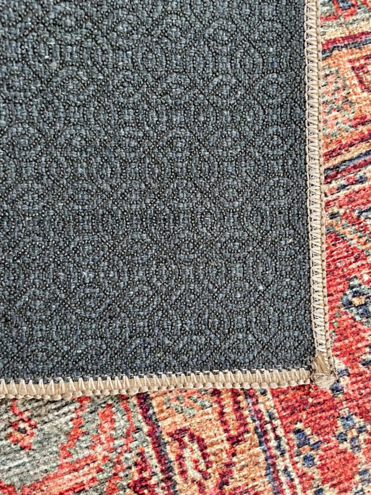 Bloom Rugs Washable Non-Slip 6' x 9' Rug - Orange/Teal Blue Traditional Bordered Area Rug for Living Room, Bedroom, Dining Room, and Kitchen - Exact Size: 6' x 9' customer photo 2