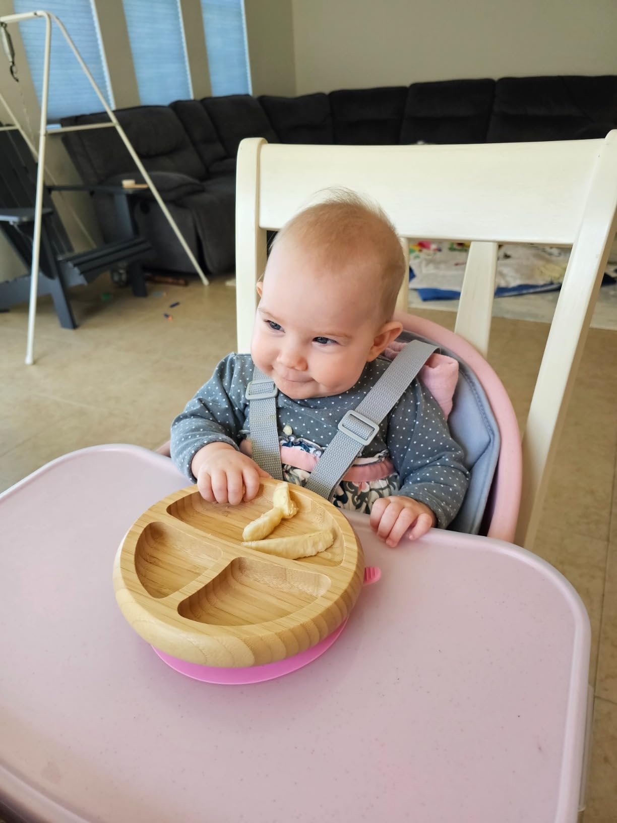 Maxi-Cosi Moa 8-in-1 High Chairs for Babies and Toddlers, Machine Washable Infant High Chair, Compact, Convertible to Booster Seat for Table, Lightweight Design, Classic Slate customer photo 2