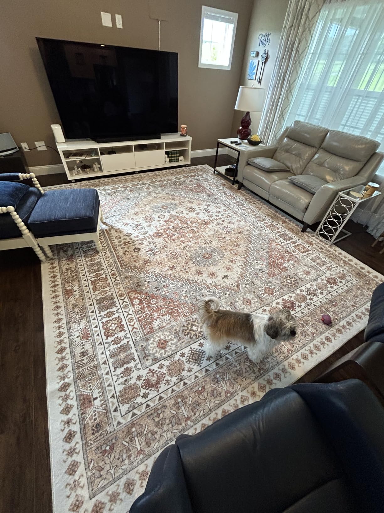 zesthome 9x12 Area Rugs for Living Room,Large Washable Rug,Orange customer photo 2