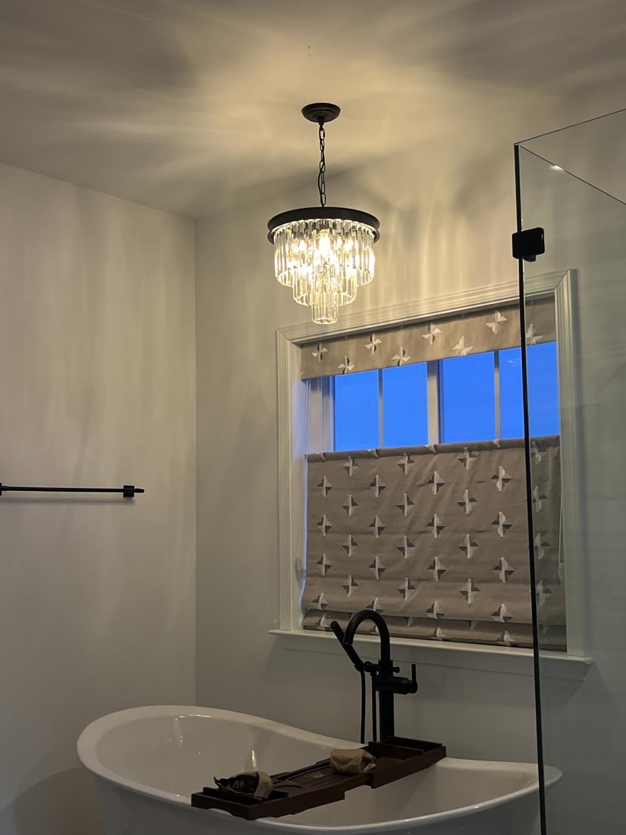 Large Crystal Chandelier Modern Black 30