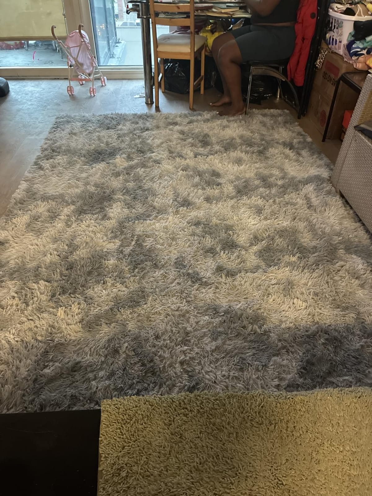 Deerhoo Large Shag Area Rugs 5 x 8, Tie-Dyed Plush Fuzzy Rugs, Light Grey | Soft Fluffy Furry, Non-Slip, Washable,High Pile, For Living Room,Bedroom, Indoor Carpet Nursery Kids Dorm Home Decor customer photo 2