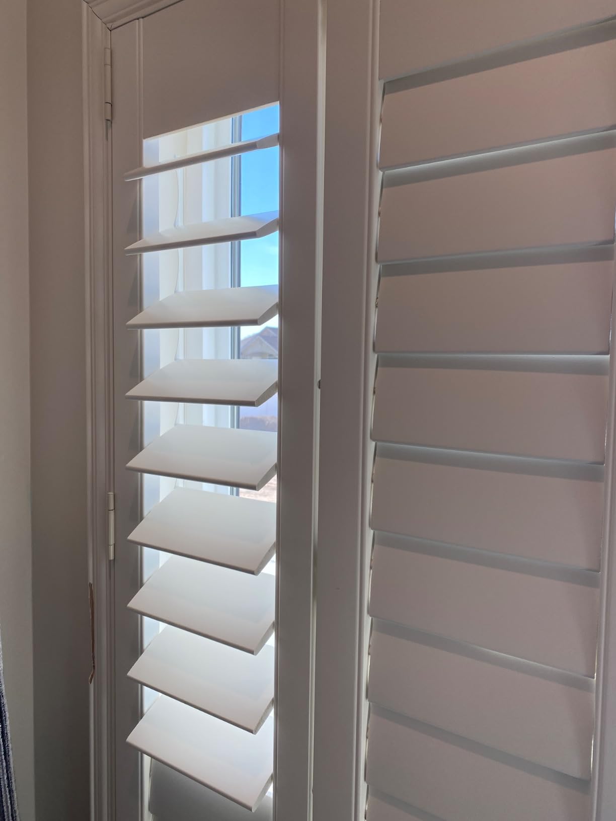 SHUTTER WORKS Wood Plantation Shutters for Interior Windows | Painted Wood Shutters | Shades of White & Gray | Fully Customizable customer photo 1