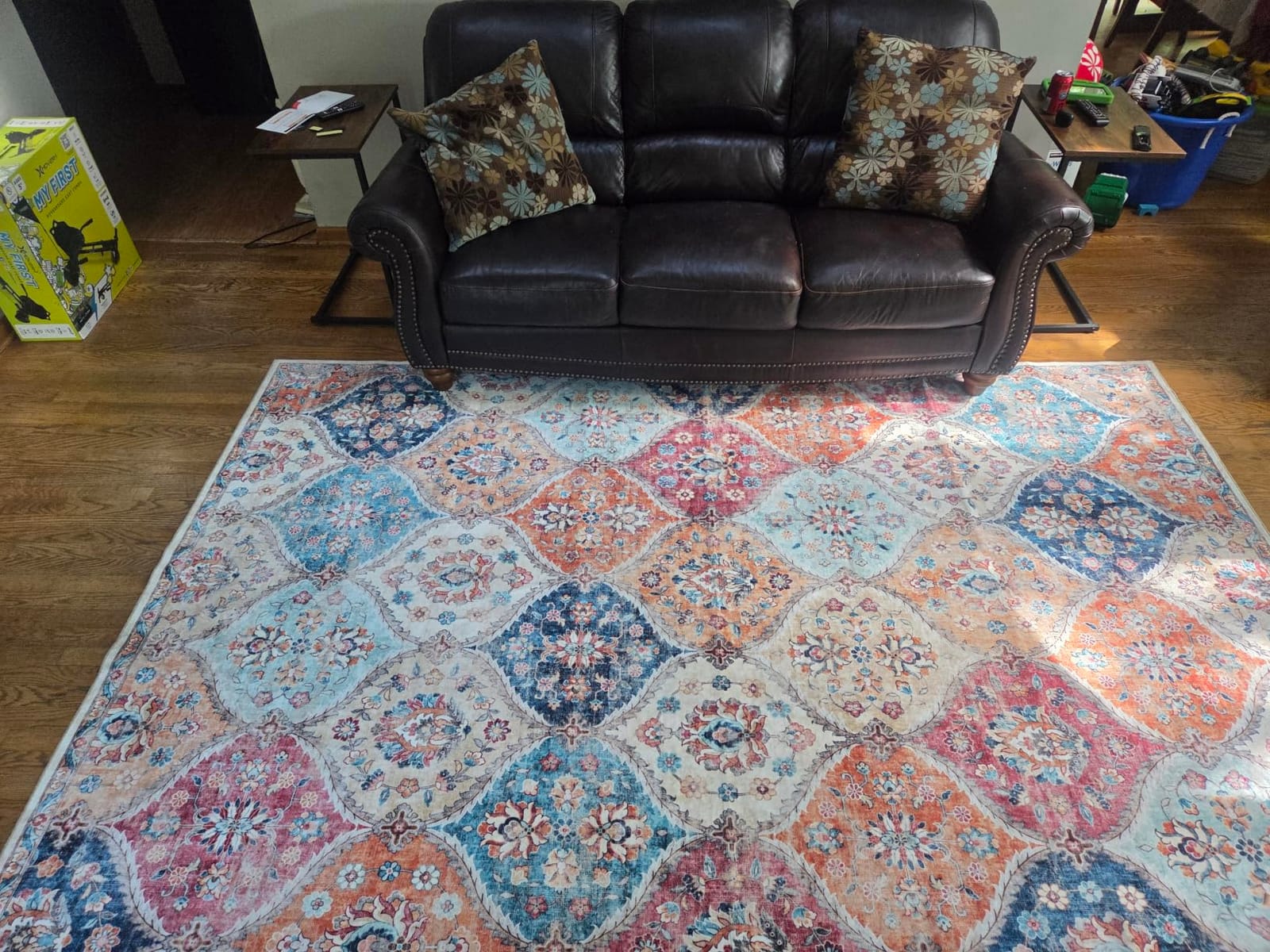 ROYHOME 8x10 Area Rug Moroccan Trellis Machine Washable Rug, Cream customer photo 2