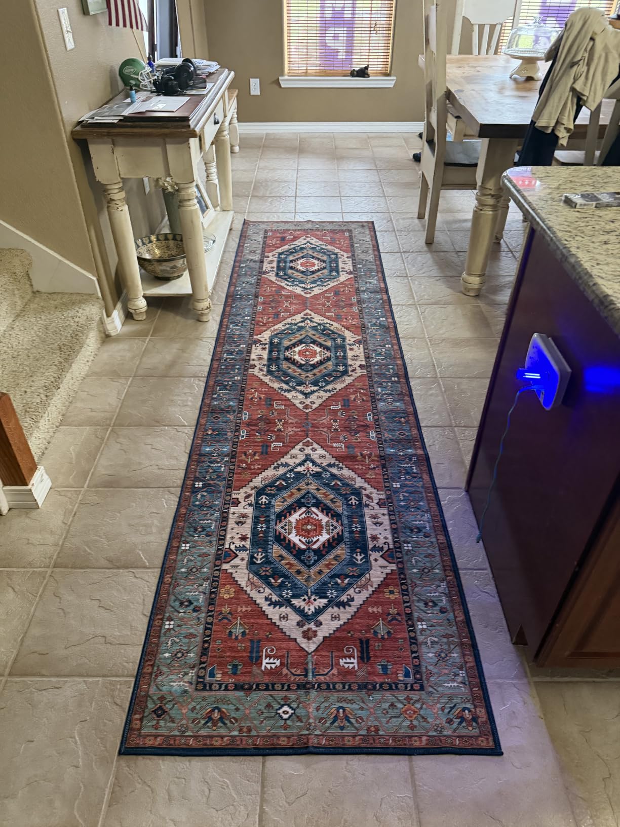 SERISSA 8x10 Washable Non Slip Boho Area Rug for Living Room,Rust customer photo 1