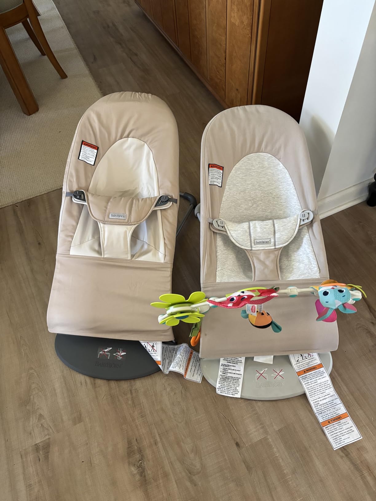 BabyBjörn Bouncer Balance Soft, Khaki/Beige, Woven | 2-in-1 Adjustable Baby Bouncer Seat and Toddler Chair, Newborn to Toddler (8-29 lbs), 4 Positions, Lightweight & Portable customer photo 1