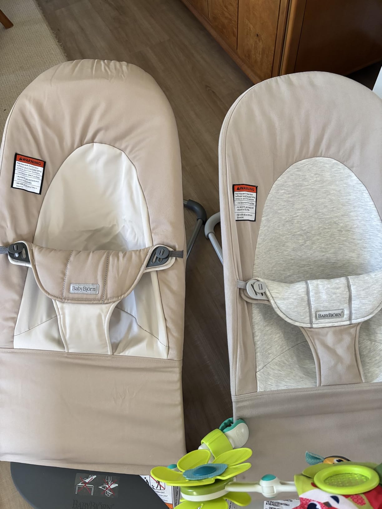 BabyBjörn Bouncer Balance Soft, Khaki/Beige, Woven | 2-in-1 Adjustable Baby Bouncer Seat and Toddler Chair, Newborn to Toddler (8-29 lbs), 4 Positions, Lightweight & Portable customer photo 2
