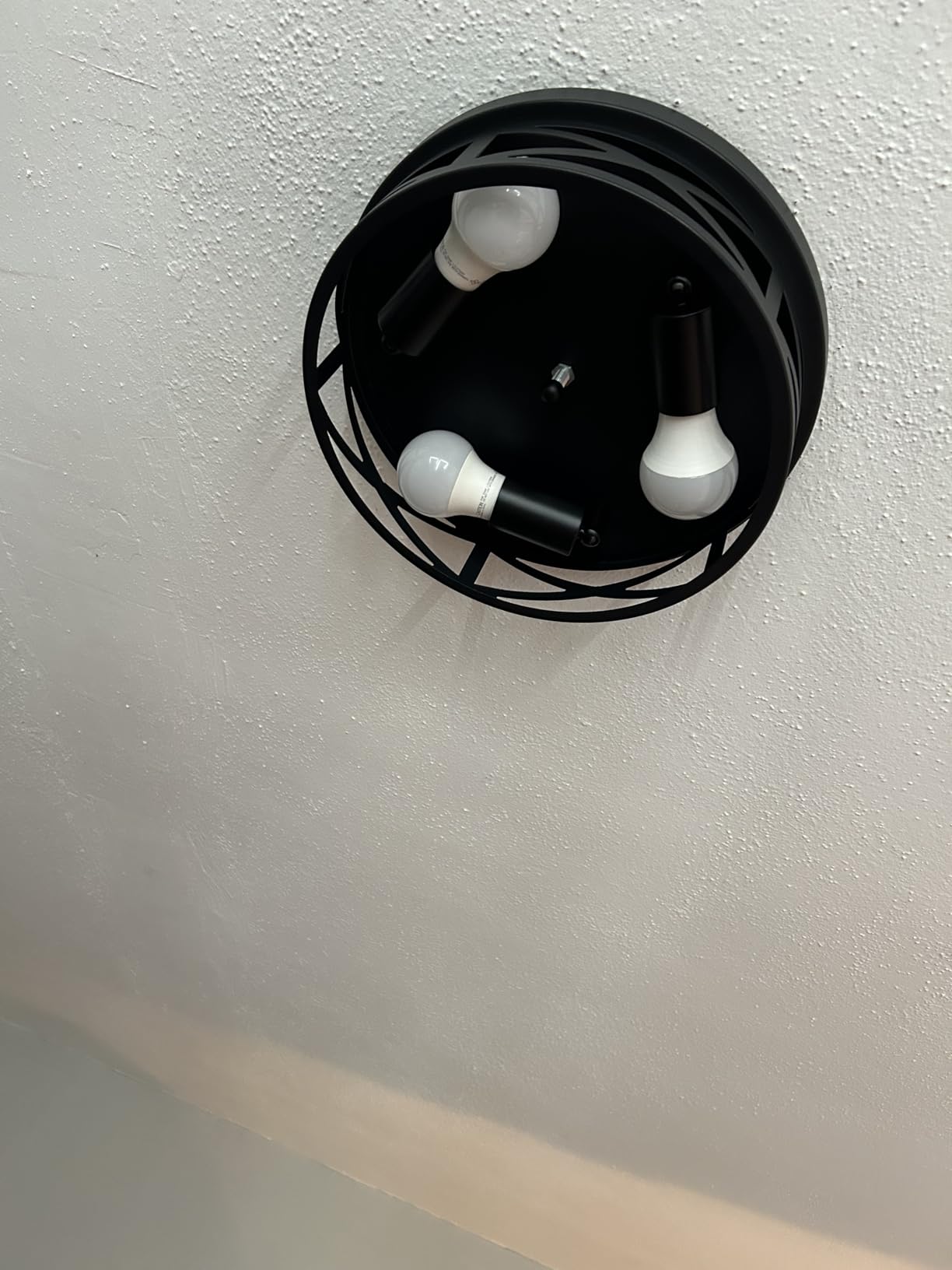 SKEJAO Flush Mount Ceiling Light Fixture,3-Light Ceiling Light Fixture,Black Hallway Light Fixtures Ceiling,Light Fixtures Ceiling Mount for Kitchen,Farmhouse,Hall,Bedroom,Bathroom (1 Pack) customer photo 2