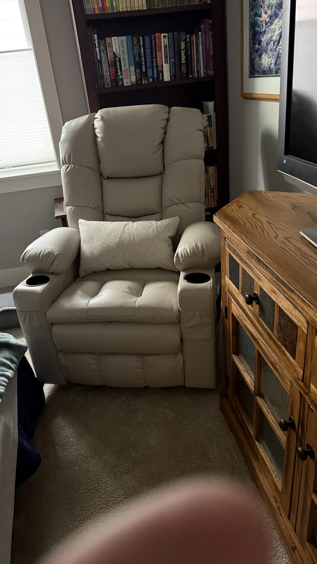 MCombo 3 Motor Power Lift Recliner, Heat and Massage, 7634, Large customer photo 1