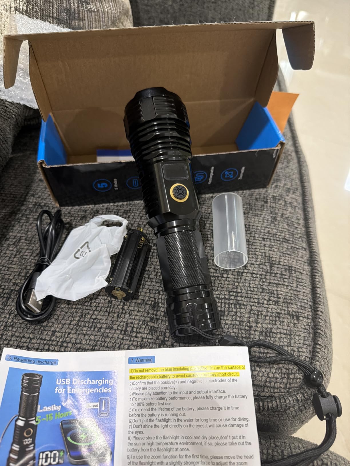 Rechargeable Flashlights High Lumens, 100000LM LED Super Bright Flash Light customer photo 1