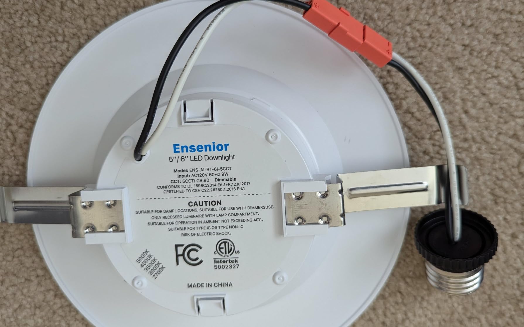Ensenior 5/6 Inch LED Recessed Can Lights, 5CCT, 9W, 1000LM, 6 Pack customer photo 2