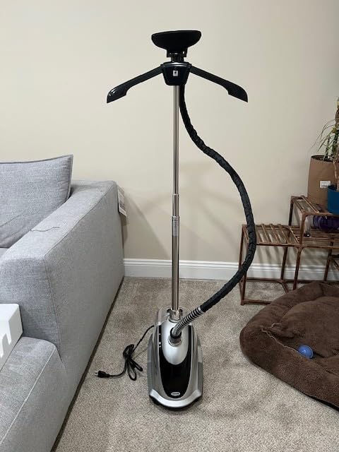 Anthter Steamer for Clothes, 1500W Powerful Standing Garment Steamer with Roll Wheels, 2.4L Water Tank for 90 Mins Continuous Steaming, 35s Fast Heat-up (Silver) customer photo 1