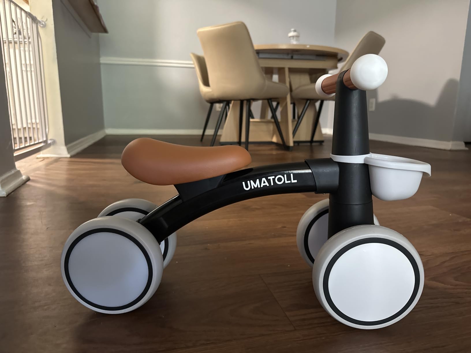 Umatoll Baby Balance Bike Toy for 1 Year Old Boy Girl, First Birthday Gift | 12-24 Months Toddler First Ride on Toys, Colorful Lighting Rear Wheels, Adjustable Seat Baby Walker, Basket customer photo 2
