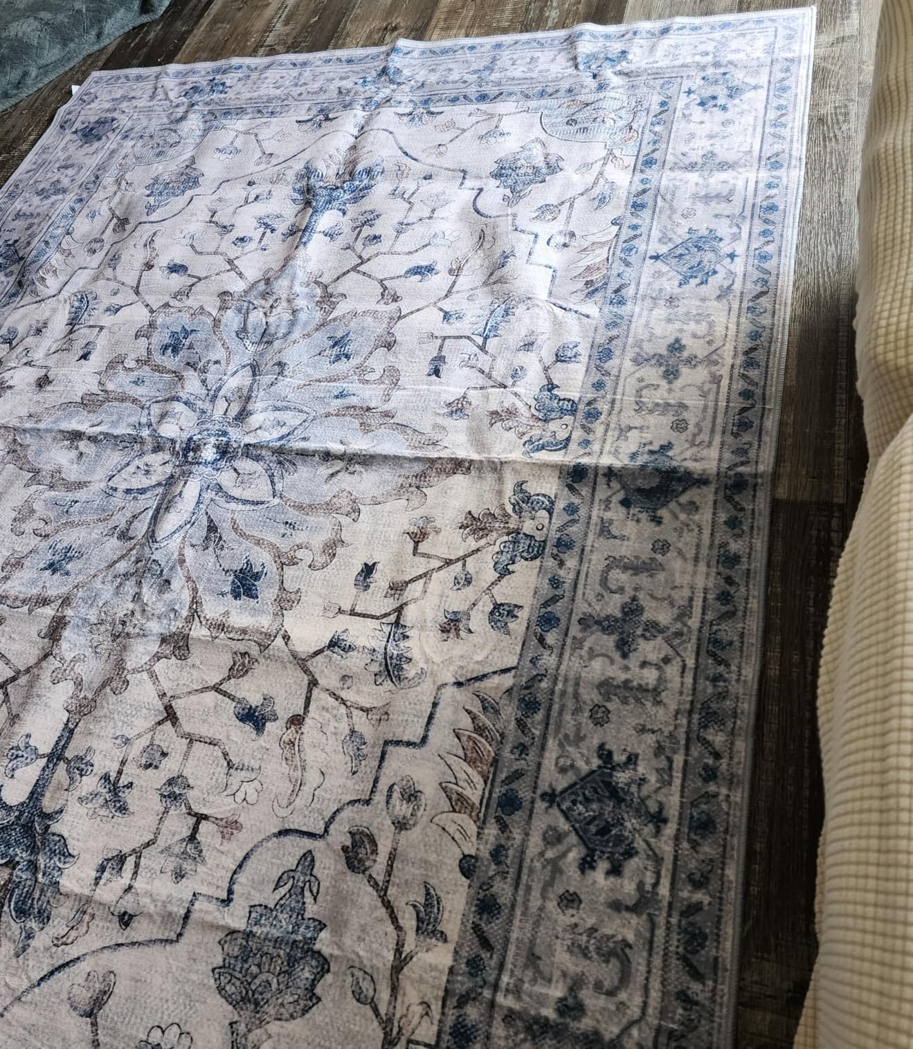 RELEANY Washable Area Rug, Large 9'x12', Brick/Brown/Green customer photo 1