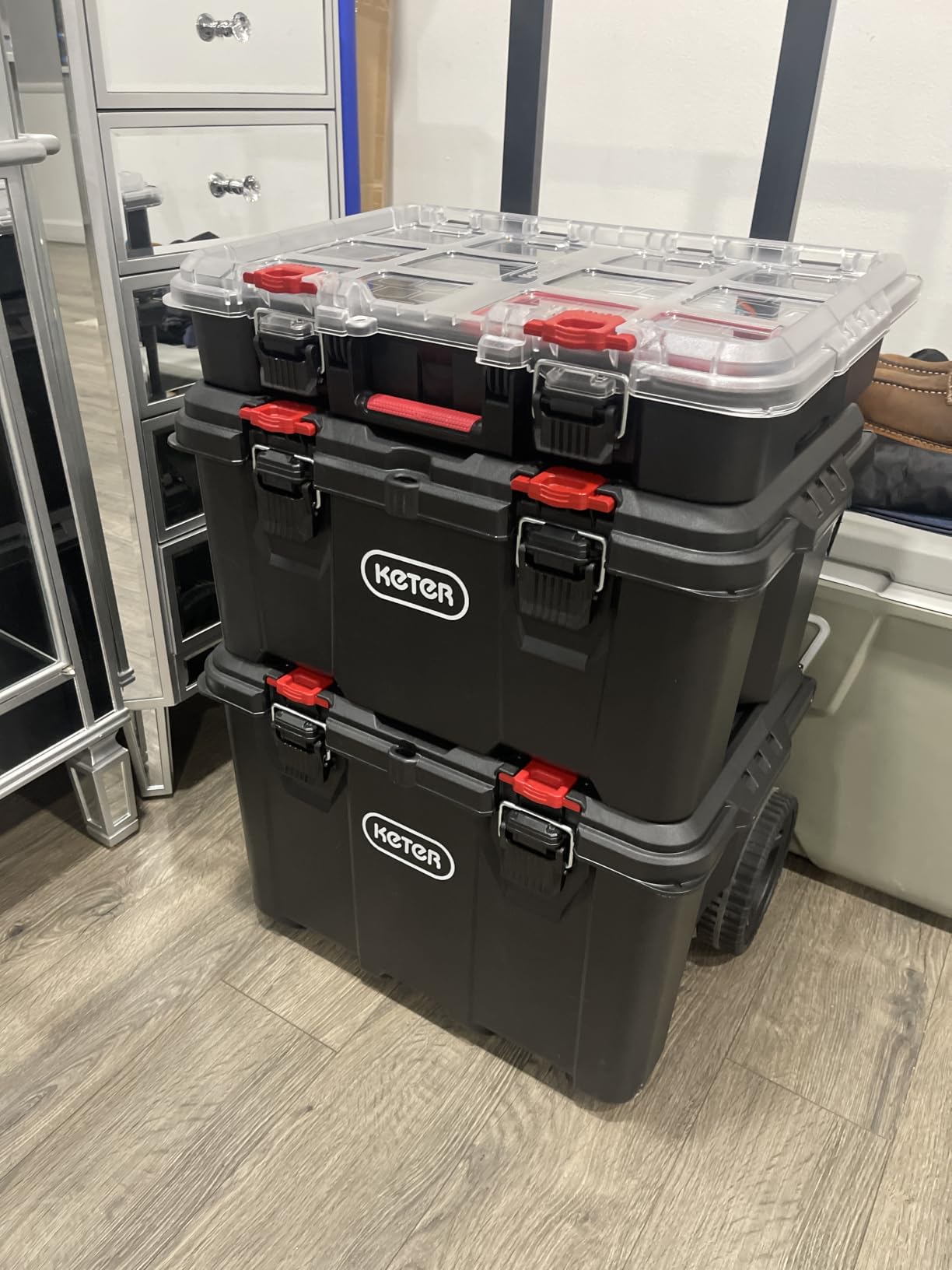 Keter Stack N Rolling Tool Box Modular Storage System 3 Piece customer photo 1