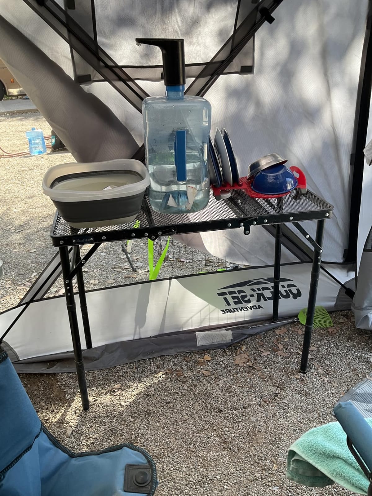 Anbte 2 ft Folding Grill Table, Aluminum Camping Table 3 Heights Max 27.5