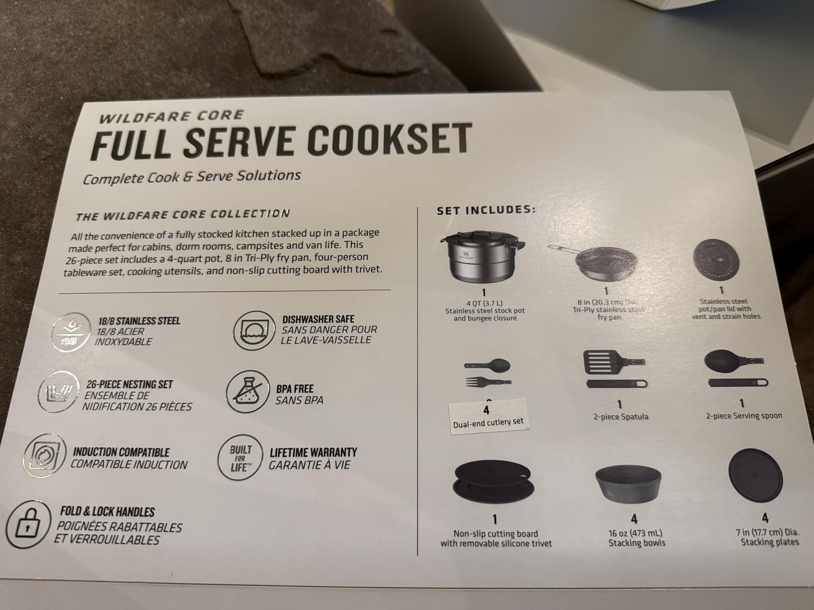 Stanley Wildfare Core 26-Piece Complete Camp Kitchen Cook Set | 4 qt Pot with Lid, 8in Fry Pan | 4 Table Settings, Plates, Bowls, Utensils | Camping Essentials for Your Camp Kitchen | BPA-Free customer photo 1