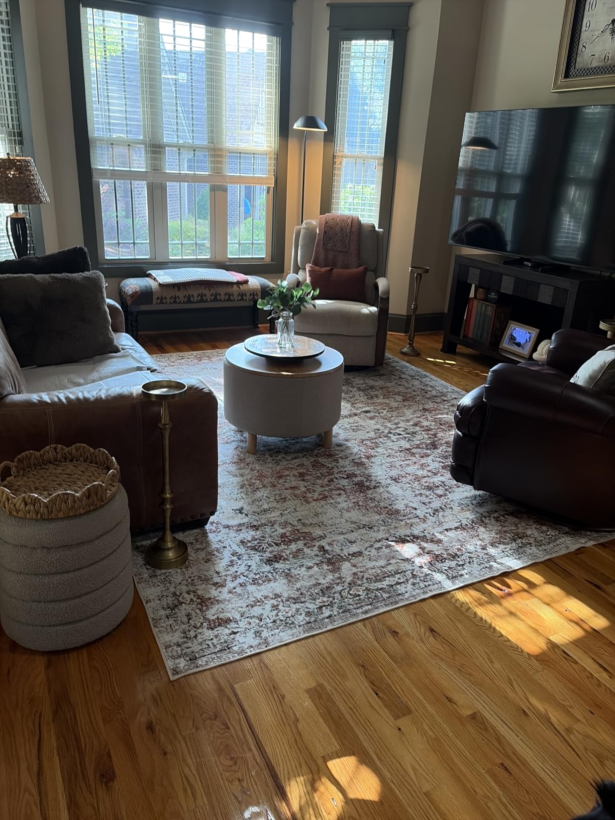 CHAMPLANT Washable Area Rug 8'x10' Boho Chic Medallion Distressed Design Non-Shedding Easy Care Ideal for High Traffic Areas in Living Room Bedroom Office Coffee Table Large Carpet customer photo 2
