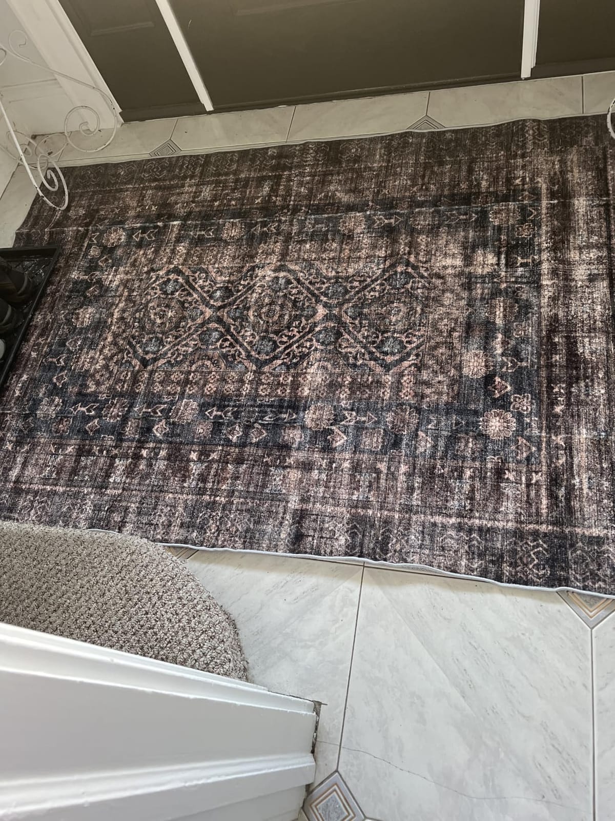 CHAMPLANT Washable Vintage Area Rug 6'x9' Boho Beige Blue Chic Medallion Distressed Design Non-Shedding Easy Care Ideal for High Traffic Areas in Living Room Bedroom Kitchen Office Large Carpet customer photo 2