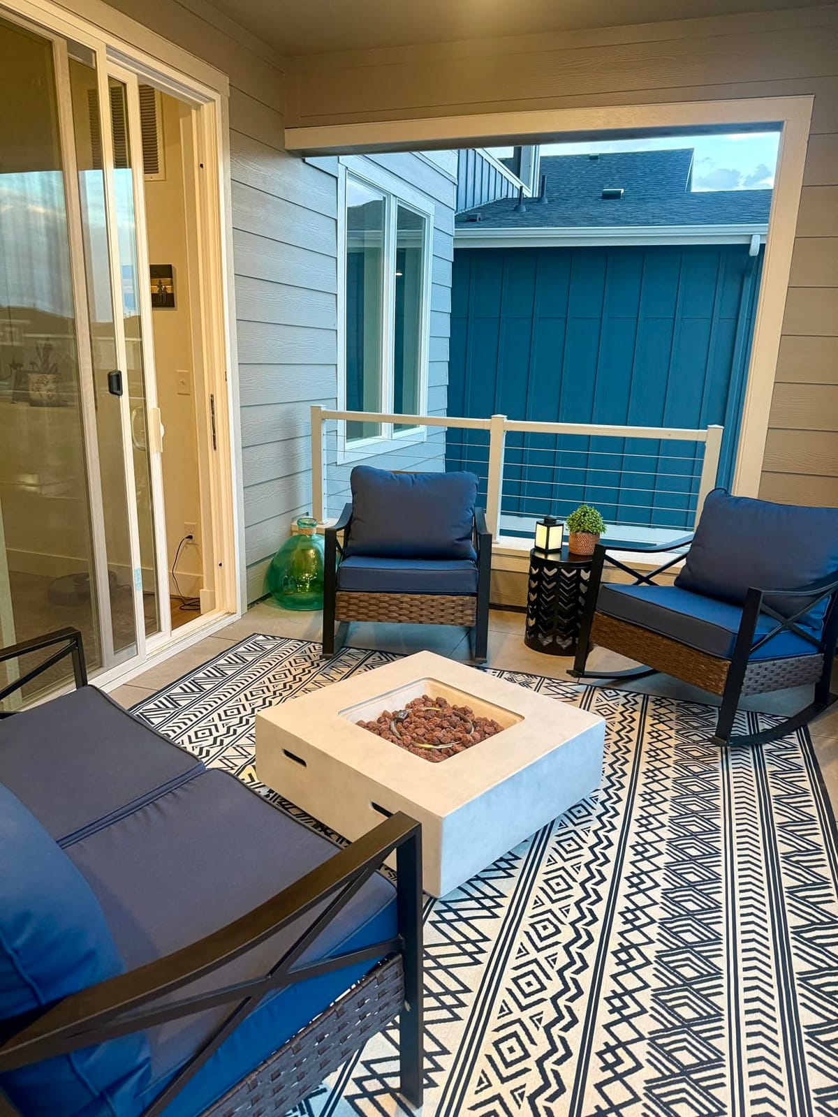 Outdoor Rug Carpet 8x10 ft, Flatweave Textured Outdoor Patio Rug Non Slip Indoor Outdoor Rugs with Rubber Particles Backing Boho Outdoor Area Rug for Patio Deck Front Porch Backyard Balcony customer photo 1