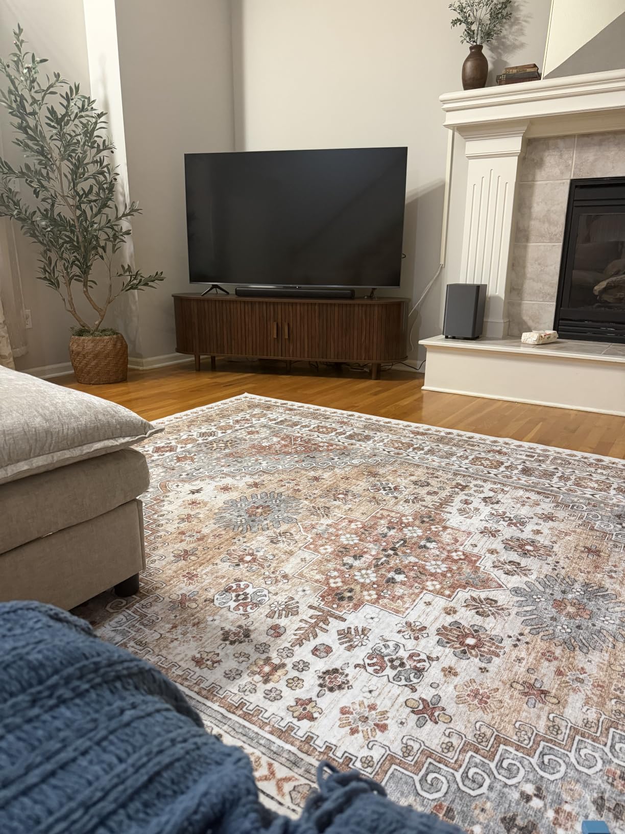 zesthome 10x14 Area Rugs for Living Room,Large Washable Rug,Orange customer photo 1