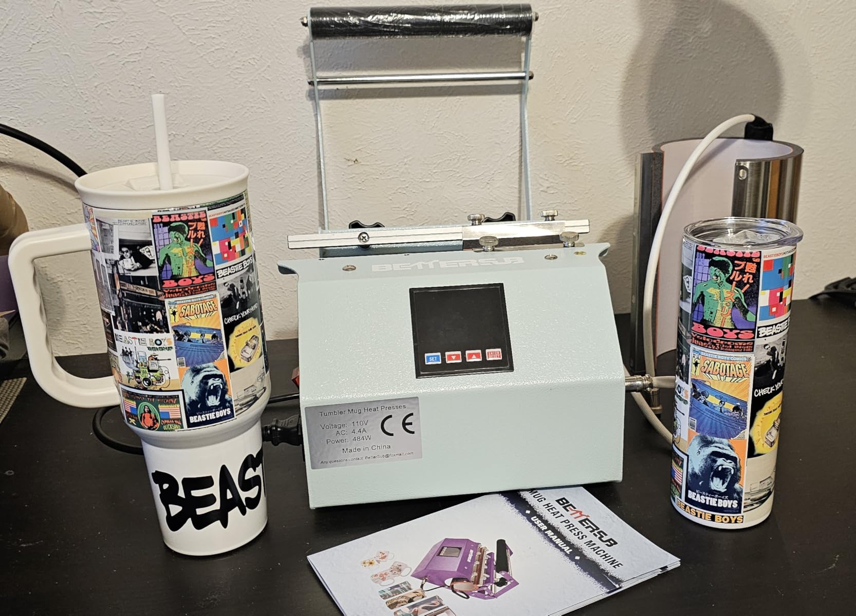 BetterSub 3in1 40 OZ Tumbler Mug Heat Press Machine 30 OZ 20 OZ 16 OZ Sublimation Straight Skinny Tumbler Mug,11 OZ 15 OZ 16 OZ Sublimation Mug Heat Transfer customer photo 2