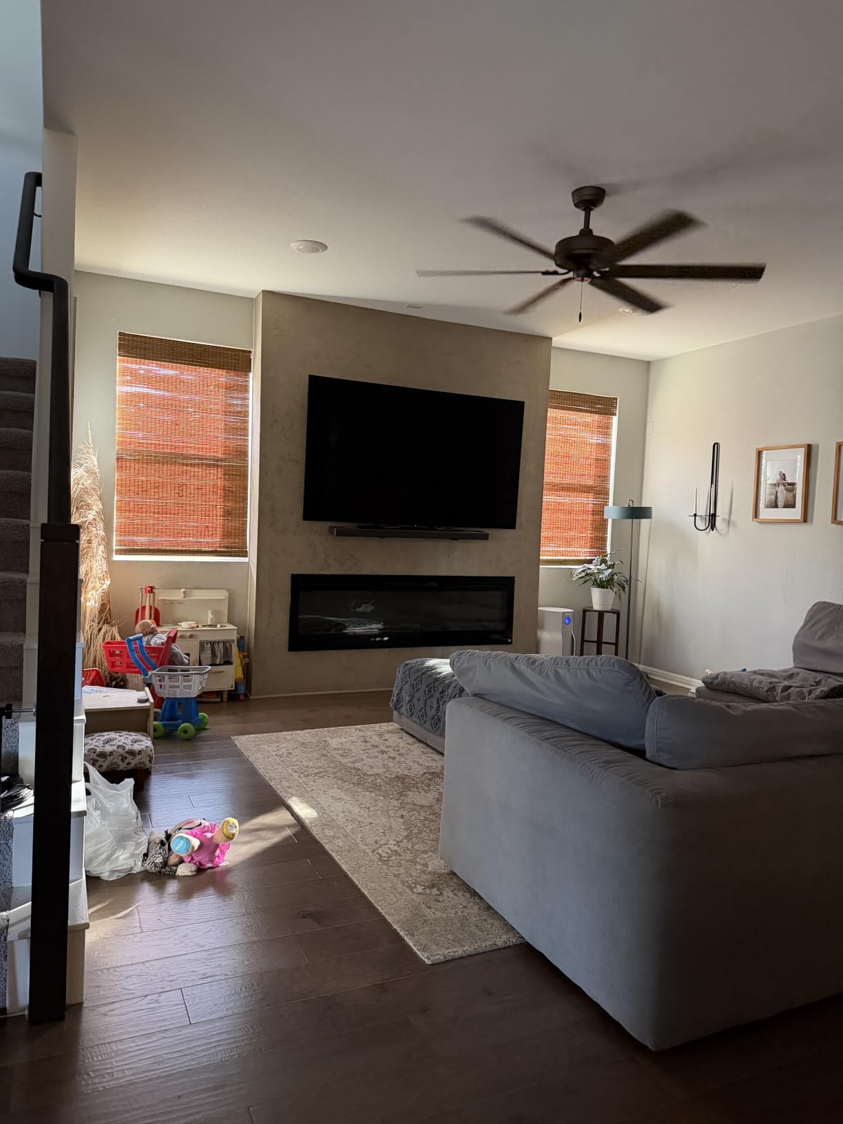 LazBlinds Cordless Bamboo Roman Shades, 34x64, Highfield Teak customer photo 1