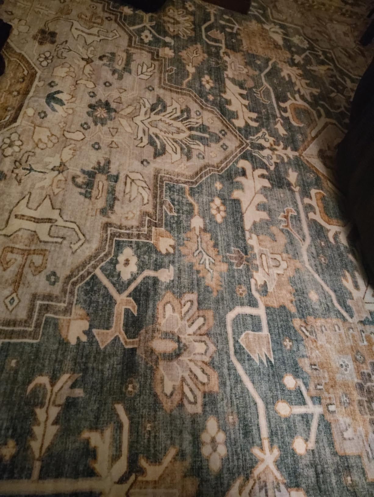 LOONGRUG 8x10 Area Rugs Washable Vintage Boho Living Room Rug Beige Blue customer photo 2