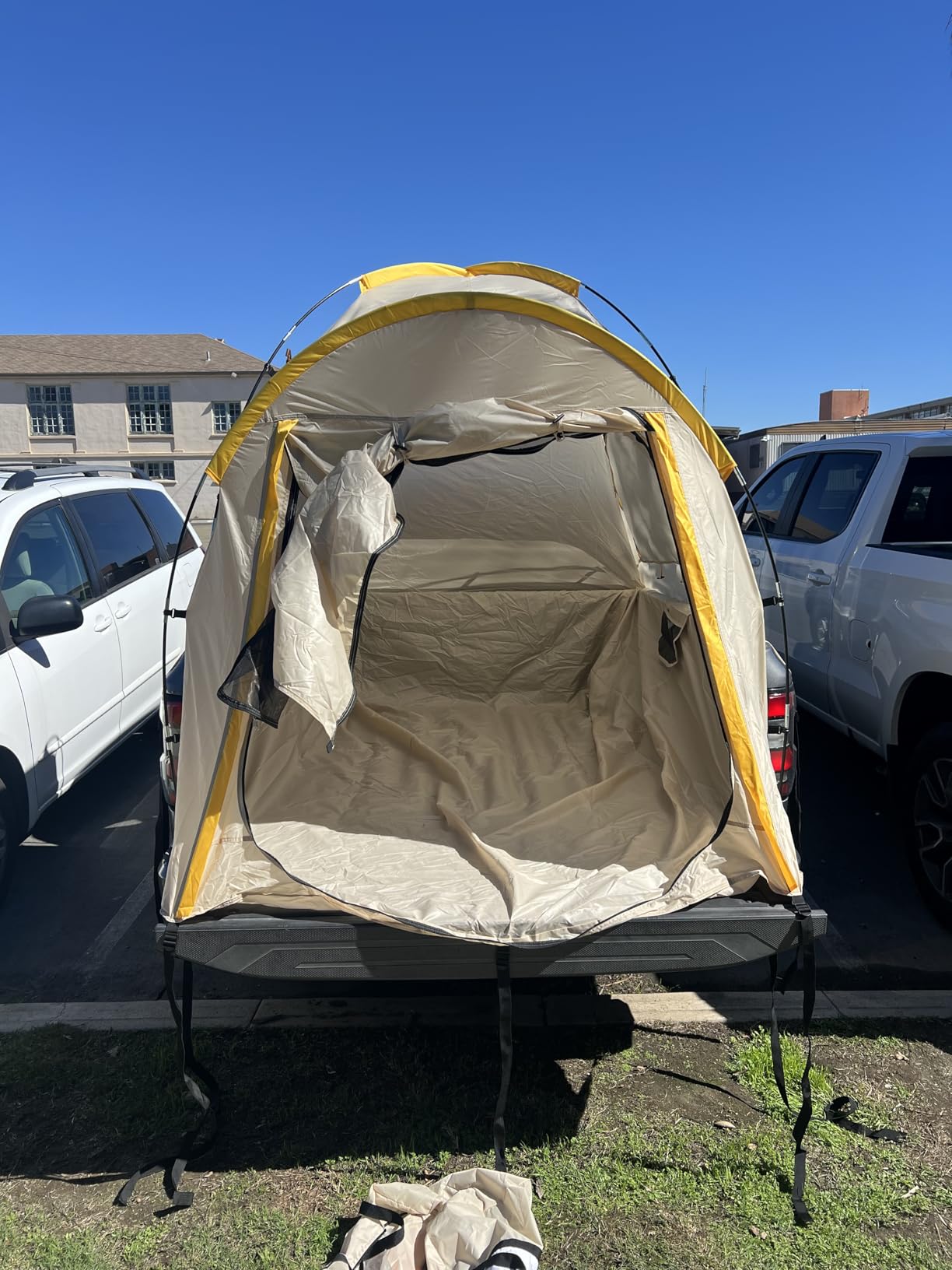 Pickup Truck Tent with Awning Shade,Waterproof PU5000mm Oxford for 5.5-6.3 FT Truck Bed for Camping Travel Outdoor Activities for Chevy Silverado 1500,Ram 1500/Dakota,F150,GMC 1500,Titan,Tundra customer photo 1