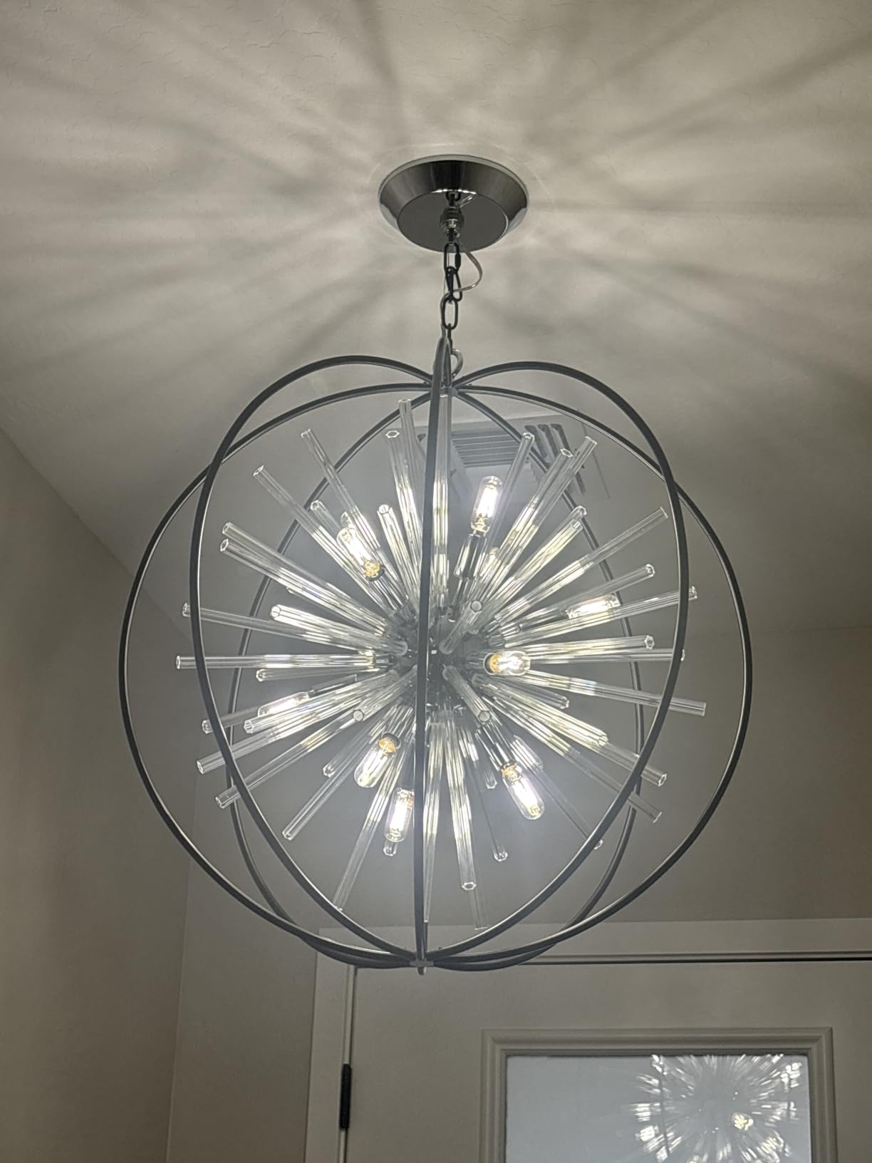 Vezzio Modern Foyer Entryway Crystal Chandelier Black customer photo 2