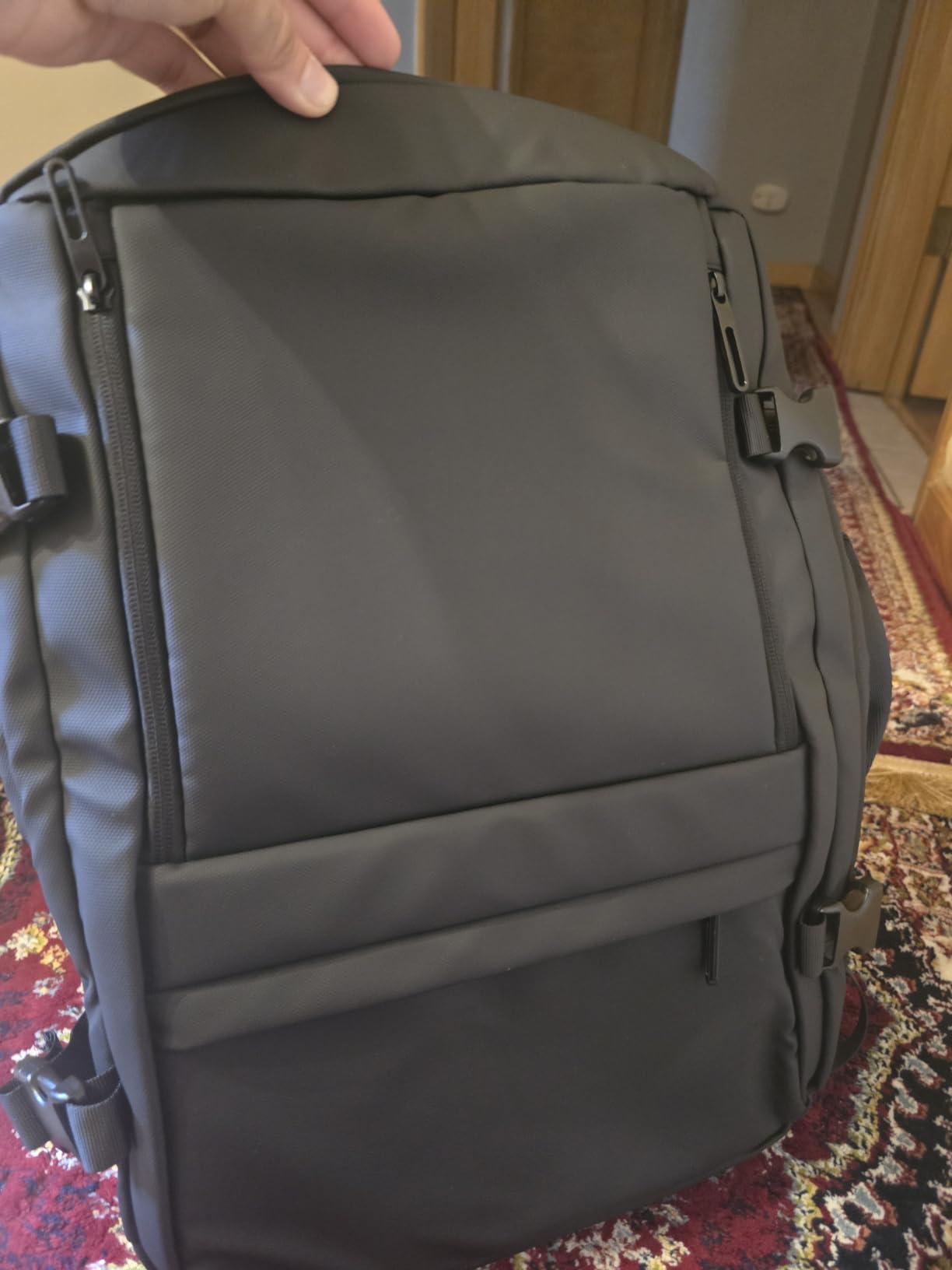 Rcrirth Carry On Travel Backpack Flight Approved for Men Women, Black customer photo 1