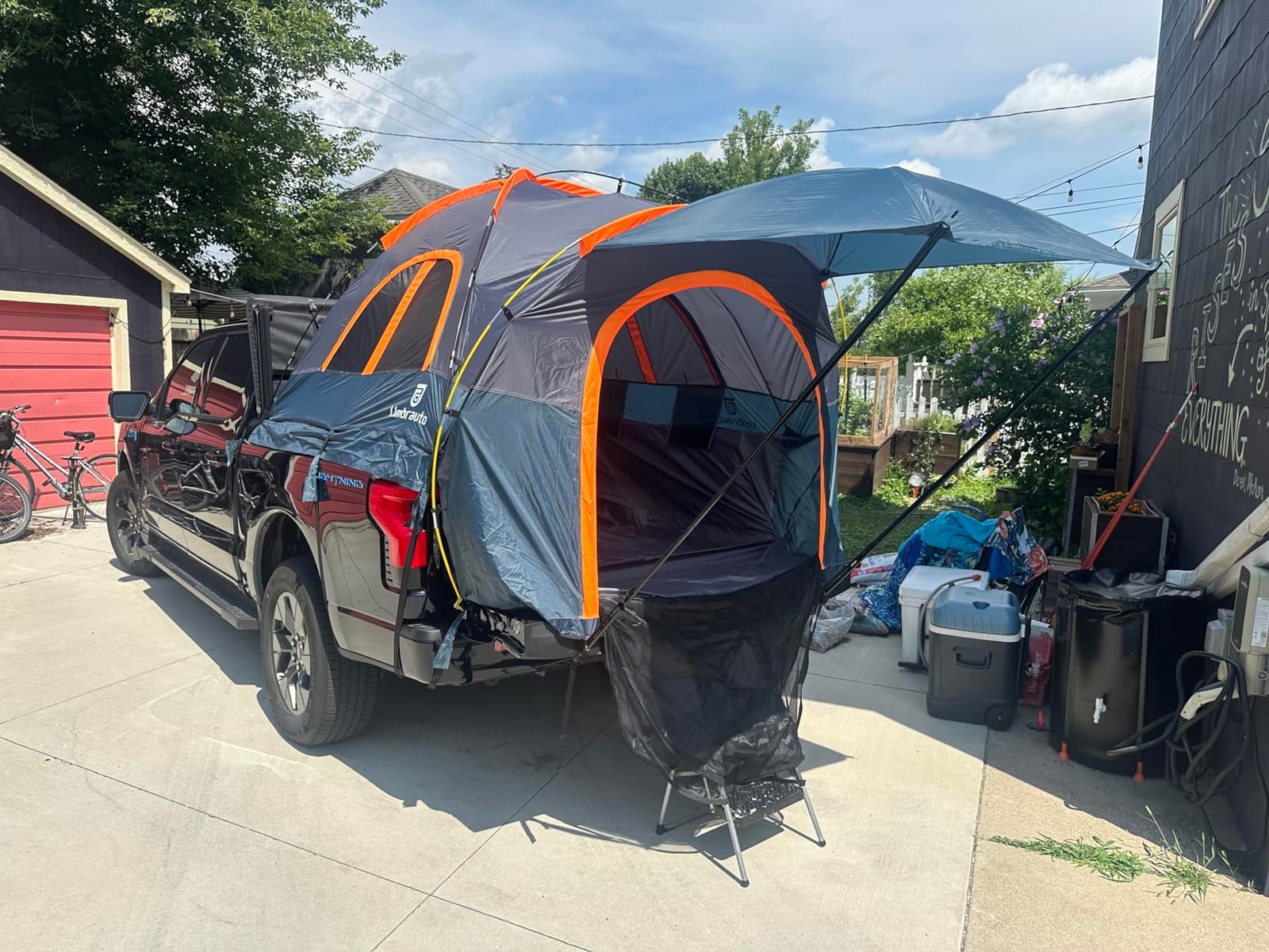 Umbrauto Truck Bed Tent with Awning: 5.5-5.8FT PU3000mm Waterproof Tailgate Pickup Truck Tents, Easy Set-up for 2 Person, Fits Full Size Short Bed, Chevy, Dodge, Ford, GMC, Green customer photo 1