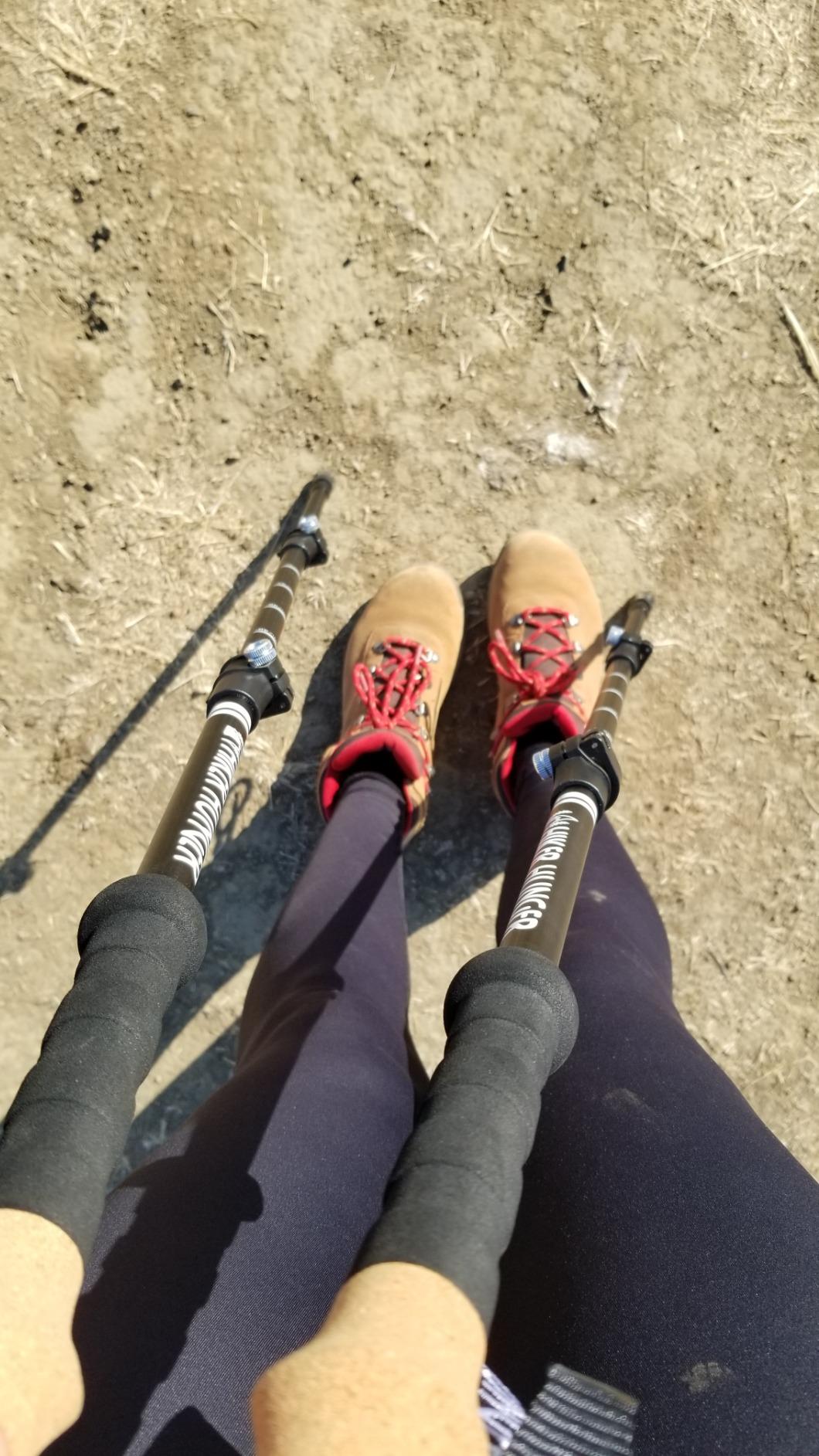 Premium Foldable Hiking Poles by USA Brand - Adjustable, Lightweight Trekking Poles Made of Aircraft Aluminum, Metal Locks Cork EVA Grips customer photo 1