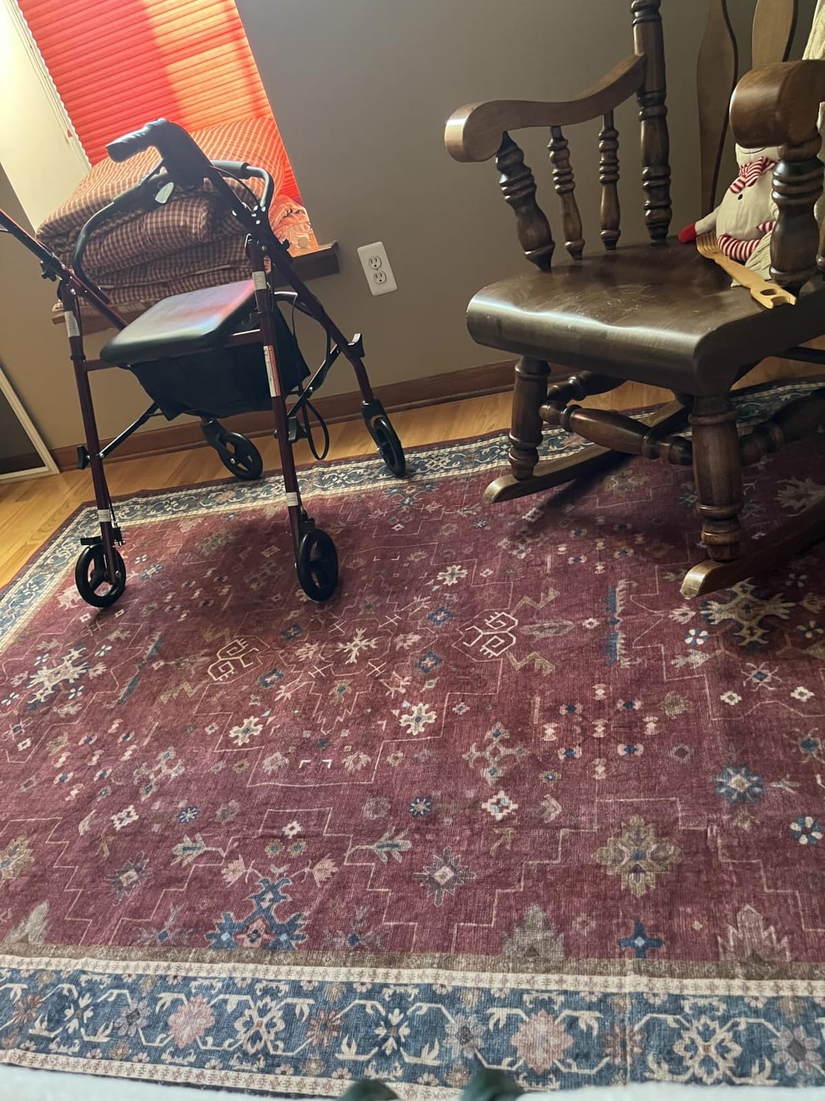 Navy Blue Area Rugs 9x12 Living Room, Dining Room Rugs for Under Table - Washable Low Pile Non-Slip Rugs for Bedroom - Vintage Boho Eclectic Home Decor - Ultra Soft Faux Wool Stain Resistance customer photo 2