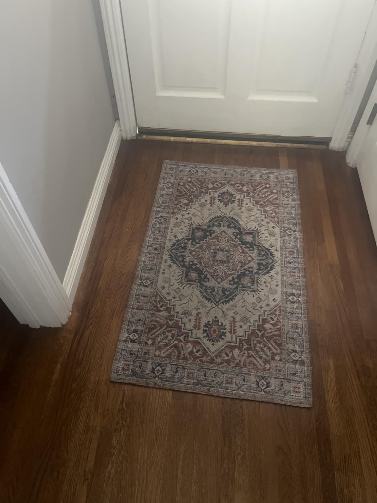 Bavni 5x7 Area Rugs for Living Room, Machine Washable Rug Non Slip, Vintage Chenille Distressed Print Carpet, Large Low Pile Ultra-Thin Lightweight Rugs for Bedroom, Dining Room, Office, Nut Brown customer photo 1