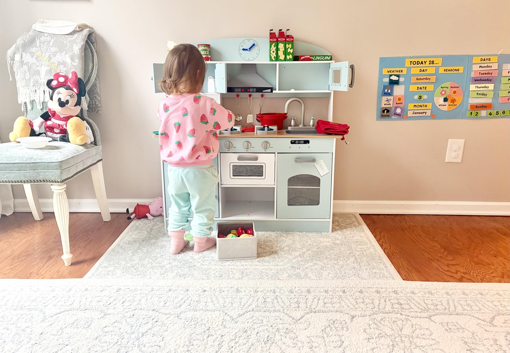 Babytronic Large Wooden Play Kitchen with Lights & Sounds for Toddlers 3+ | Kids Pretend Play Kitchen, Oven Microwave Refrigerator, 30 PCS Complete Cookware Accessories Set, Gift for Boys Girls customer photo 2