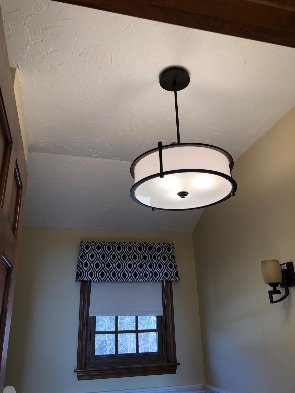 XiNBEi Lighting Drum Chandelier Black Pendant Light for Living Dining Room customer photo 2