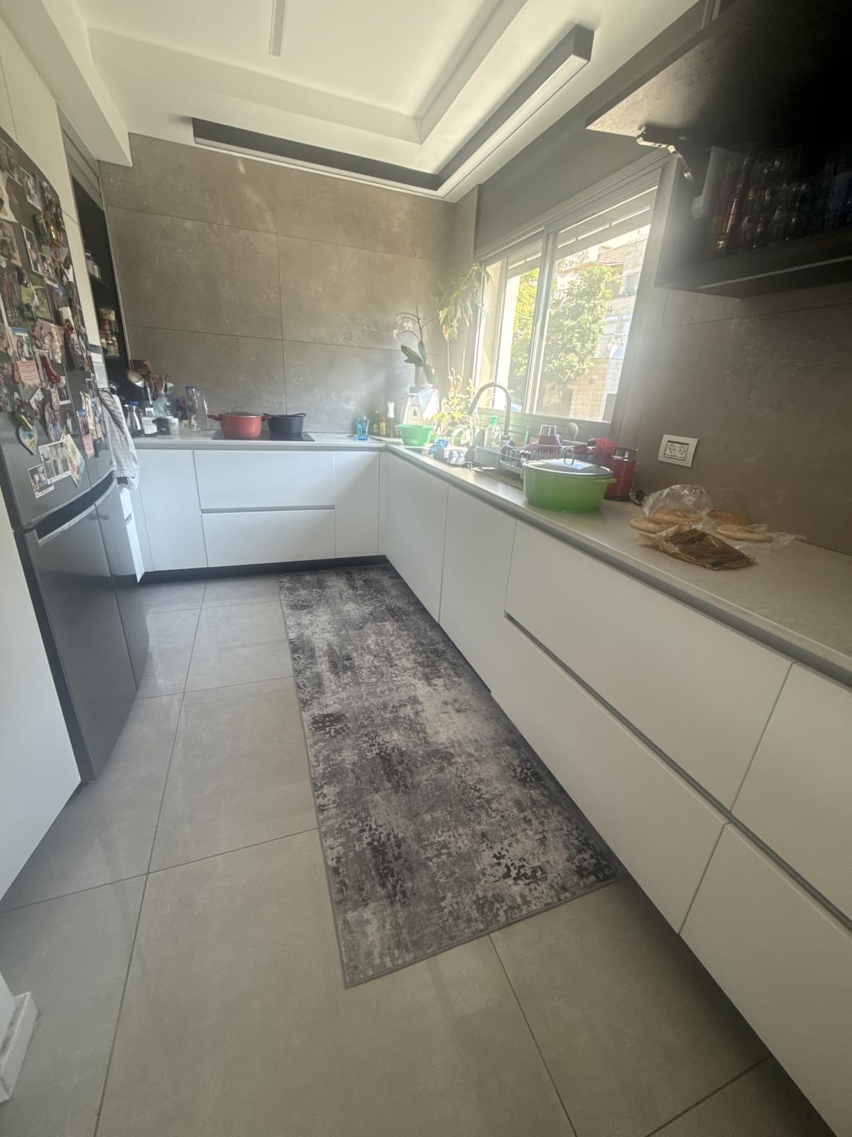 Ompaa 2x6 Rug Runners for Hallways Kitchen Runner Rug Non Slip Washable Grey Long Runner Rugs with Rubber Backing Soft Abstract Carpet Runner for Hallways, Kitchen, Bedroom, Bathroom, Entryway customer photo 1