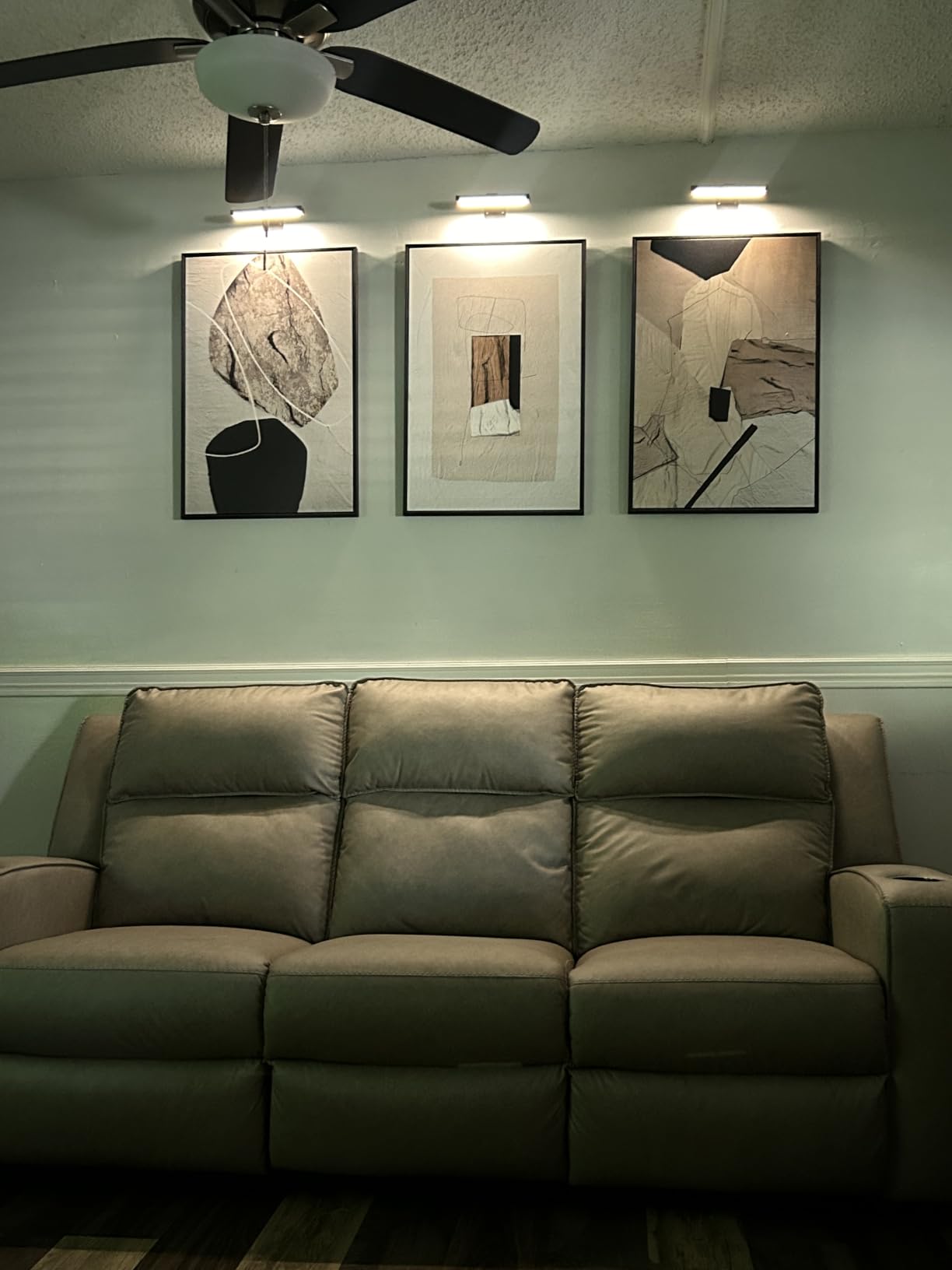 Framed Modern Minimalist Neutral Abstract Wall Art, Set of 3, Each 16x24 In customer photo 2