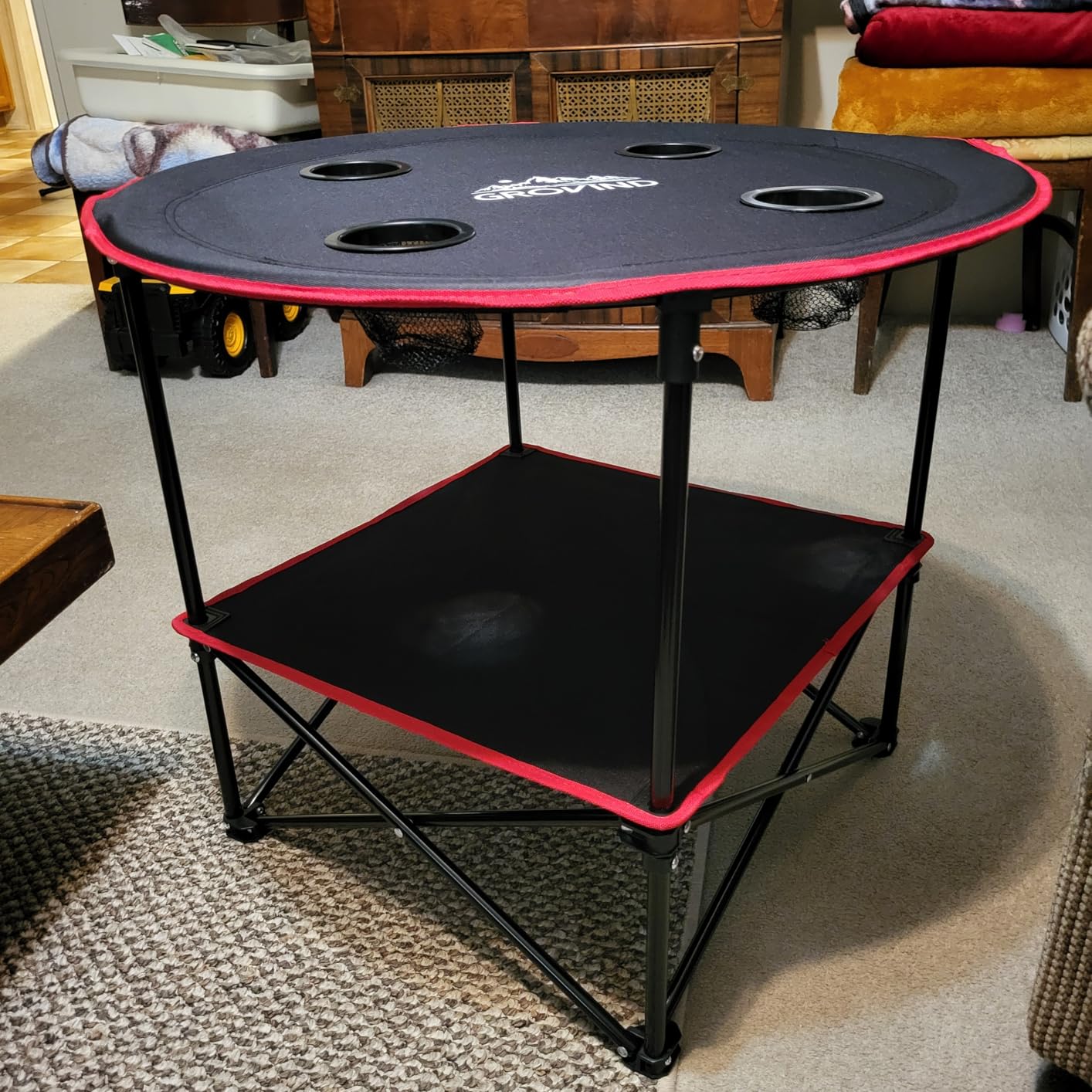 2.5 FT Picnic Table with 2 Wing Panels, Mesh Metal Folding Grill Table Height Adjustable & Lightweight & Portable Table for Outdoor Indoor Camping, Picnic, Beach and BBQ, RV customer photo 1