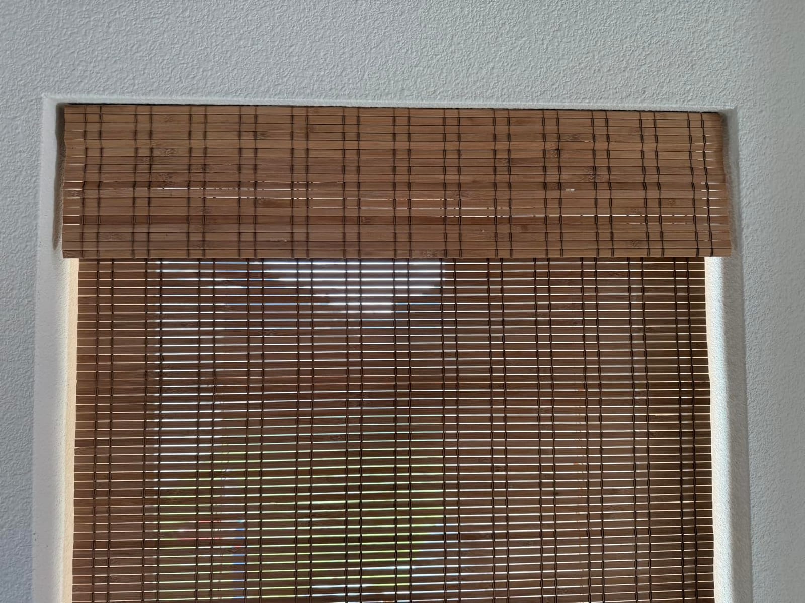 Cordless Bamboo Roman Shades Semi-Privacy, Natural, 34