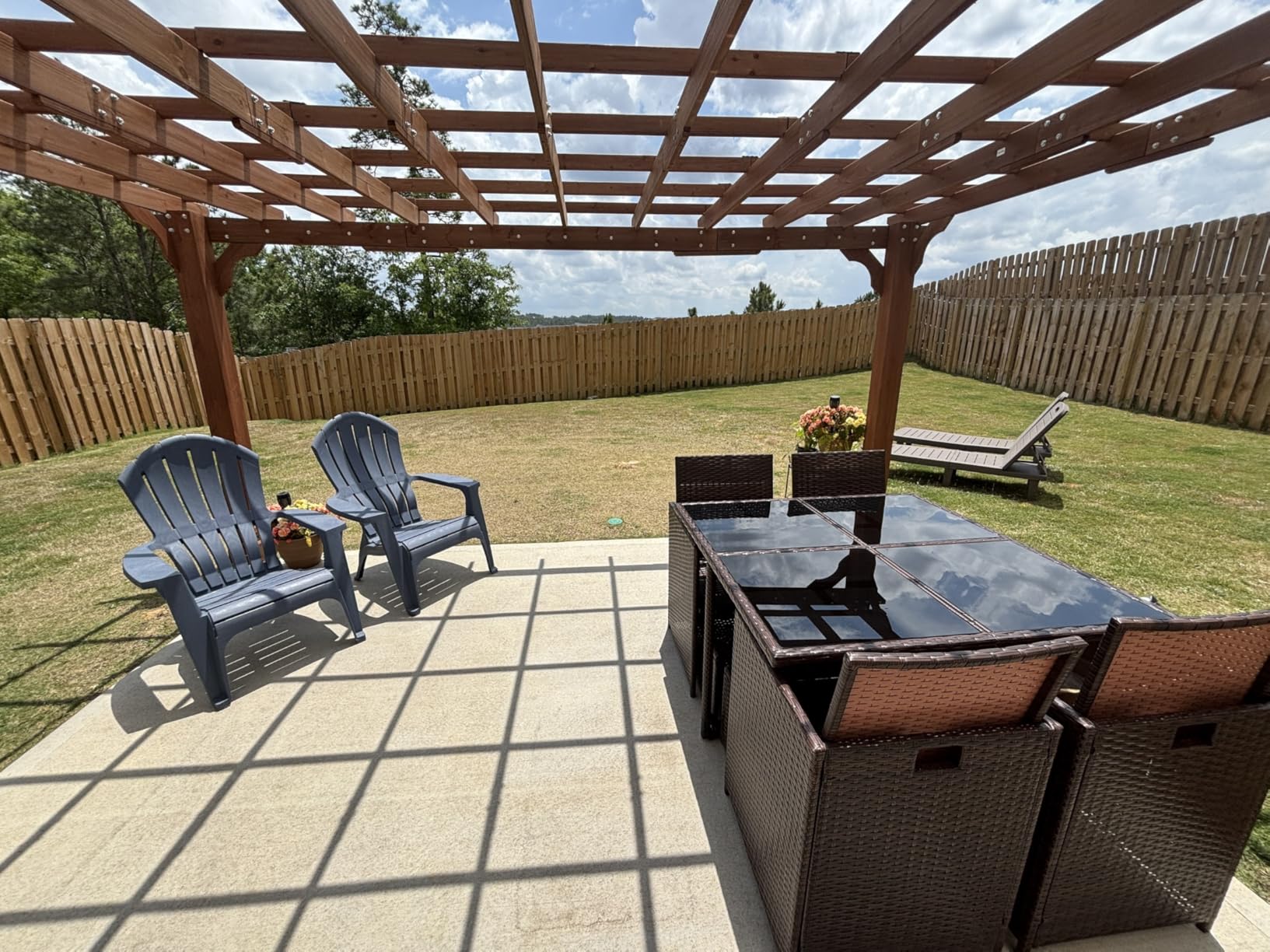 Yardenaler 12 x16 FT Wooden Pergola, Cedar Wood Gazebo with Flat Roof, Outdoor Garden Shelter with Stakes Included, Patio, Deck, Backyard, Lawn customer photo 2