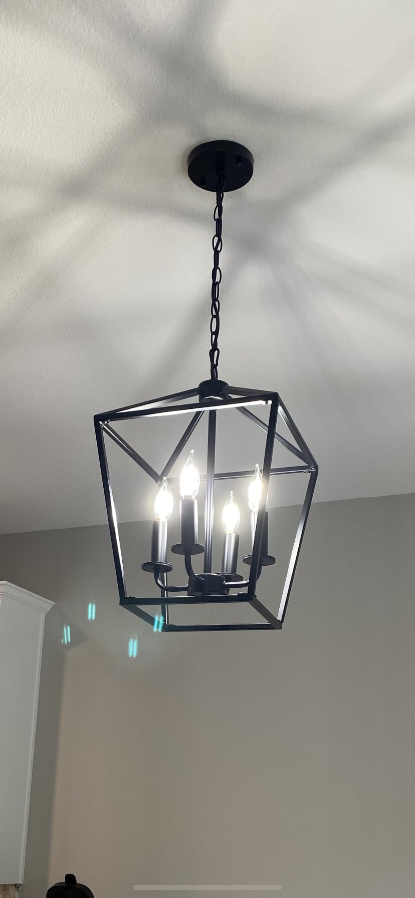 Black Farmhouse Chandelier, 4-Light Foyer Lighting Fixtures for Dining Room customer photo 1