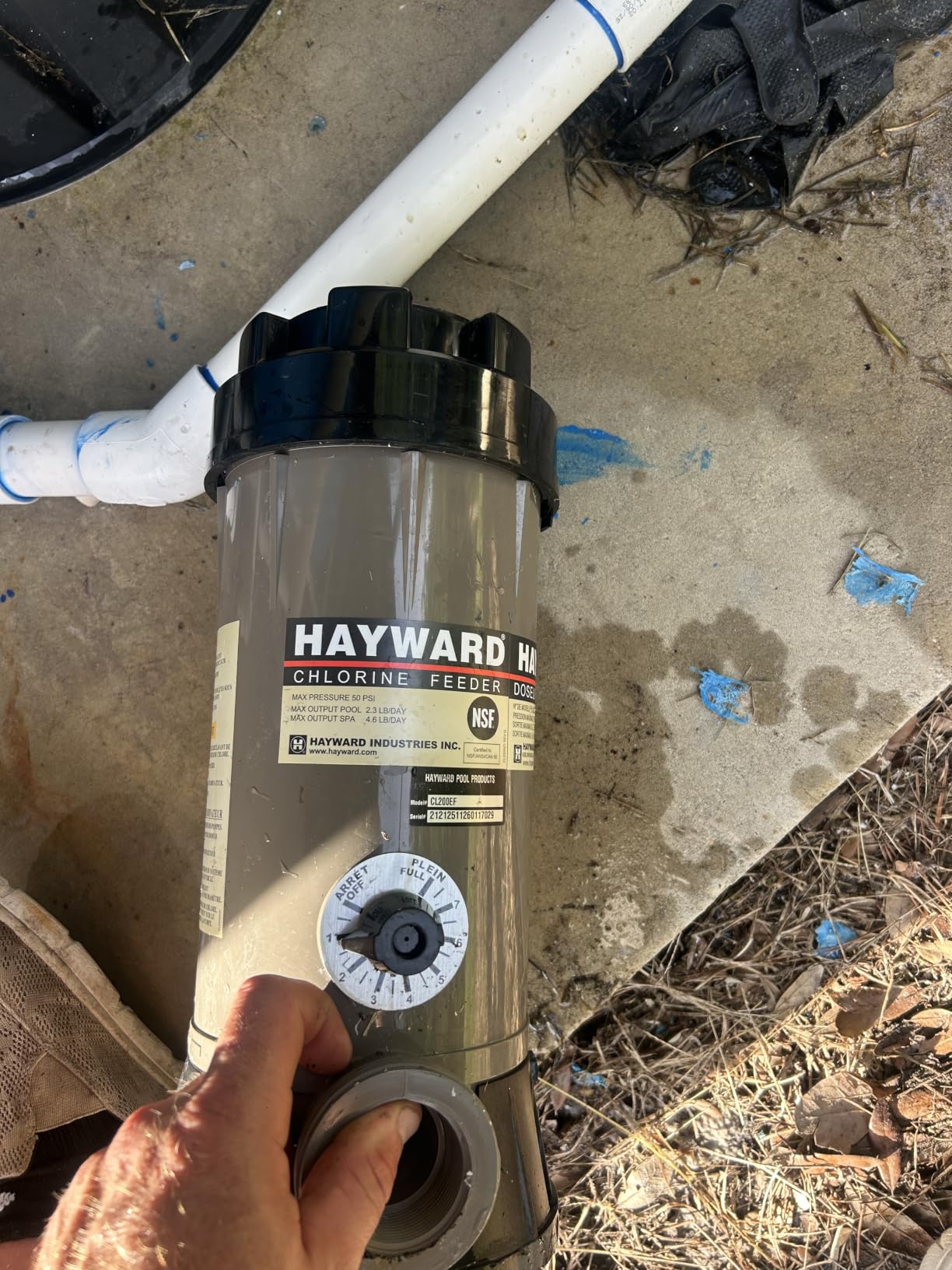 Hayward CL200EF in-Line Automatic Chlorine Feeder, Offline Pool Chlorinator and Chlorine Dispenser, Up to 9 lb Capacity, for In-Ground Swimming Pools customer photo 1