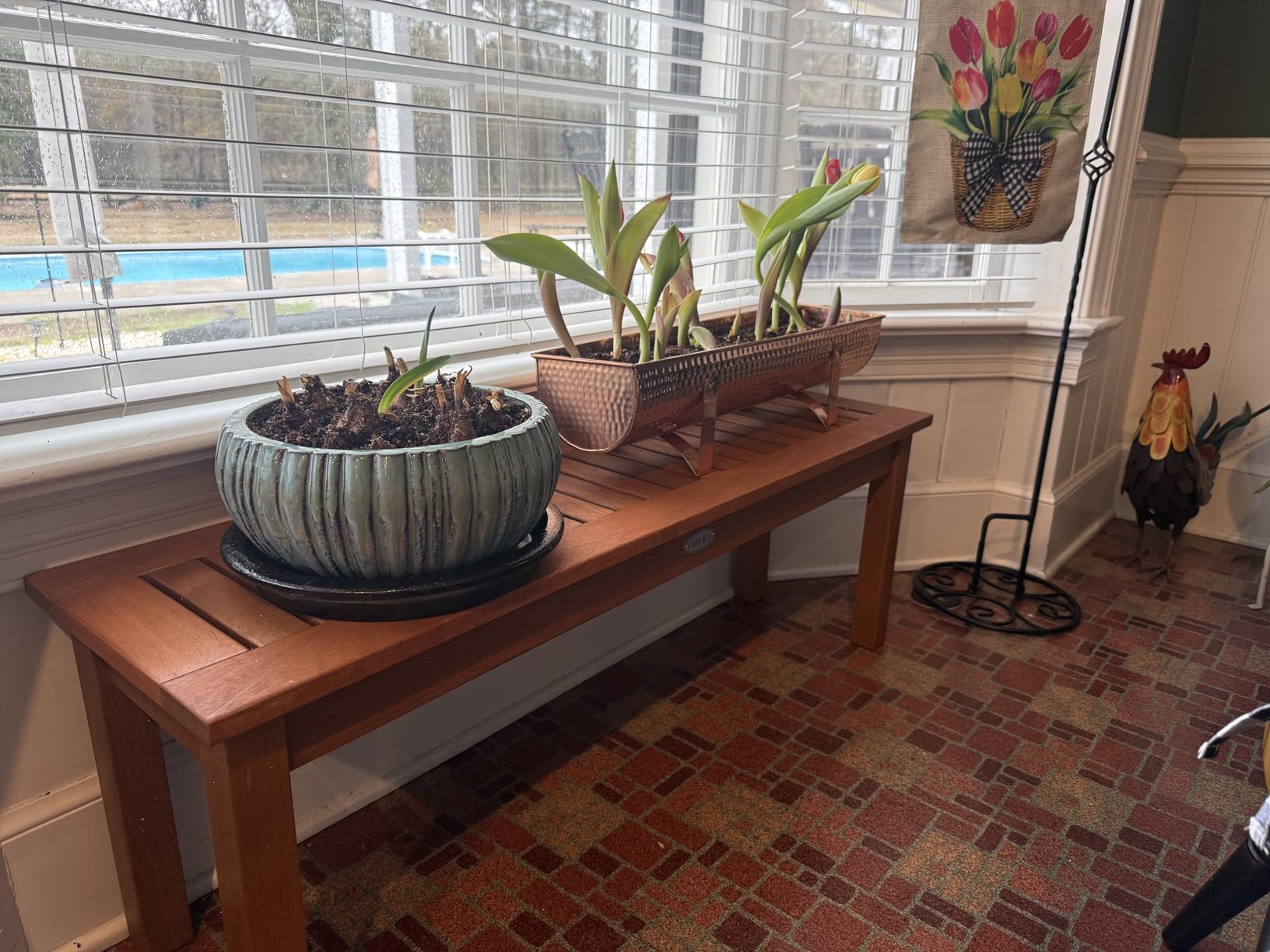 Tangkula Outdoor Wood Bench, 59