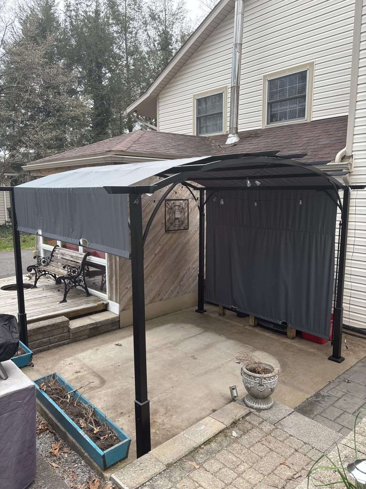 ABCCANOPY Arched Pergola 10'x12' with Retractable Sun Shade, Dary Gray customer photo 1