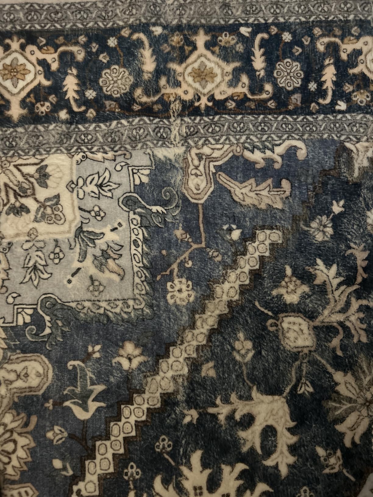 OPPODREAM Soft Area Rugs 5x7, Persian-Inspired Washable Rug, Blue & Gold customer photo 1