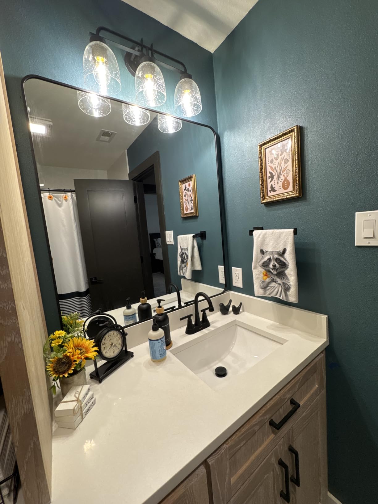 55x36 Inch Silver Bathroom Mirror, Large Rectangular Vanity Mirror, Metal Framed Rectangle Mirror, Rounded Corner Wall Mounted Mirrors for Living Room Bedroom Entryway Horizontal or Vertical customer photo 1