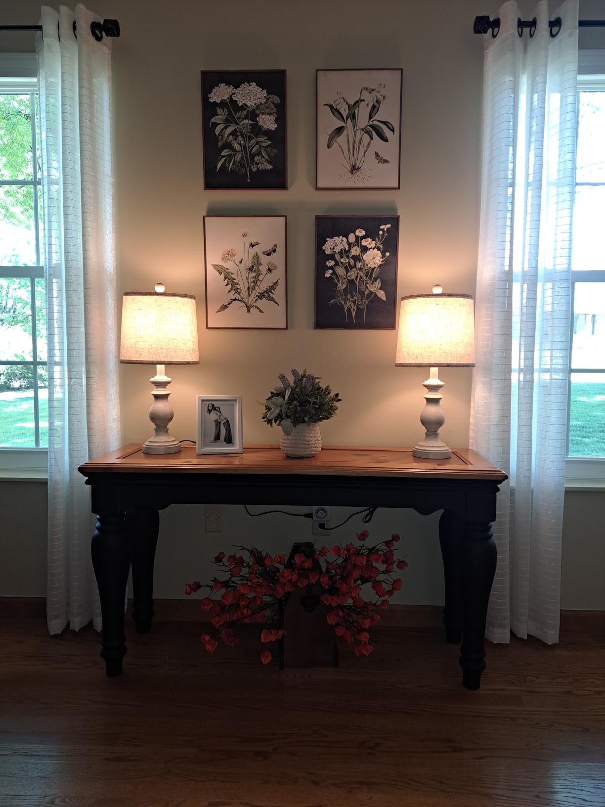 Framed Vintage Botanical Floral Wall Art for Living Room, 4 Piece 12x16 In customer photo 1