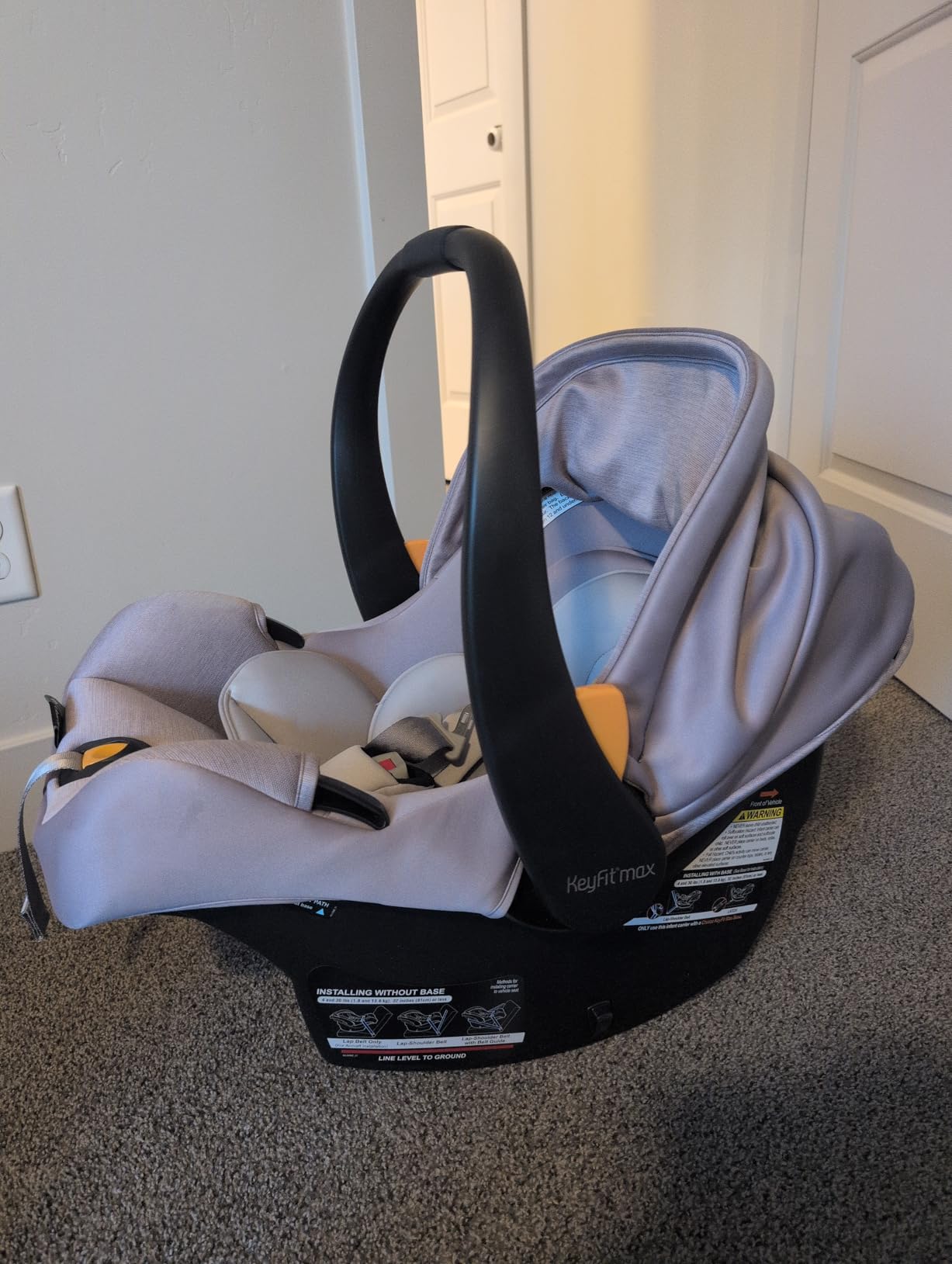 Chicco KeyFit Max ClearTex Infant Car Seat and Base, Rear-Facing, 4-30 lbs | Lupine/Purple, flame retardant-free ClearTex, GREENGUARD Gold, stroller-compatible customer photo 2