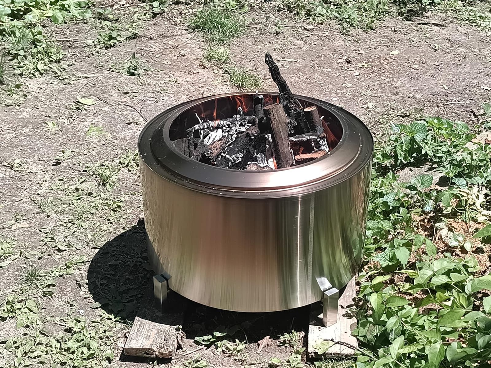 OutVue 27 Inch Stainless Steel Smokeless Fire Pit with Waterproof Cover | Outdoor Smokeless Firepit with Fire Poker, Wood Burning Fire Pits for Bonfire, Camping, Low Smoke Firepit for Outside customer photo 2